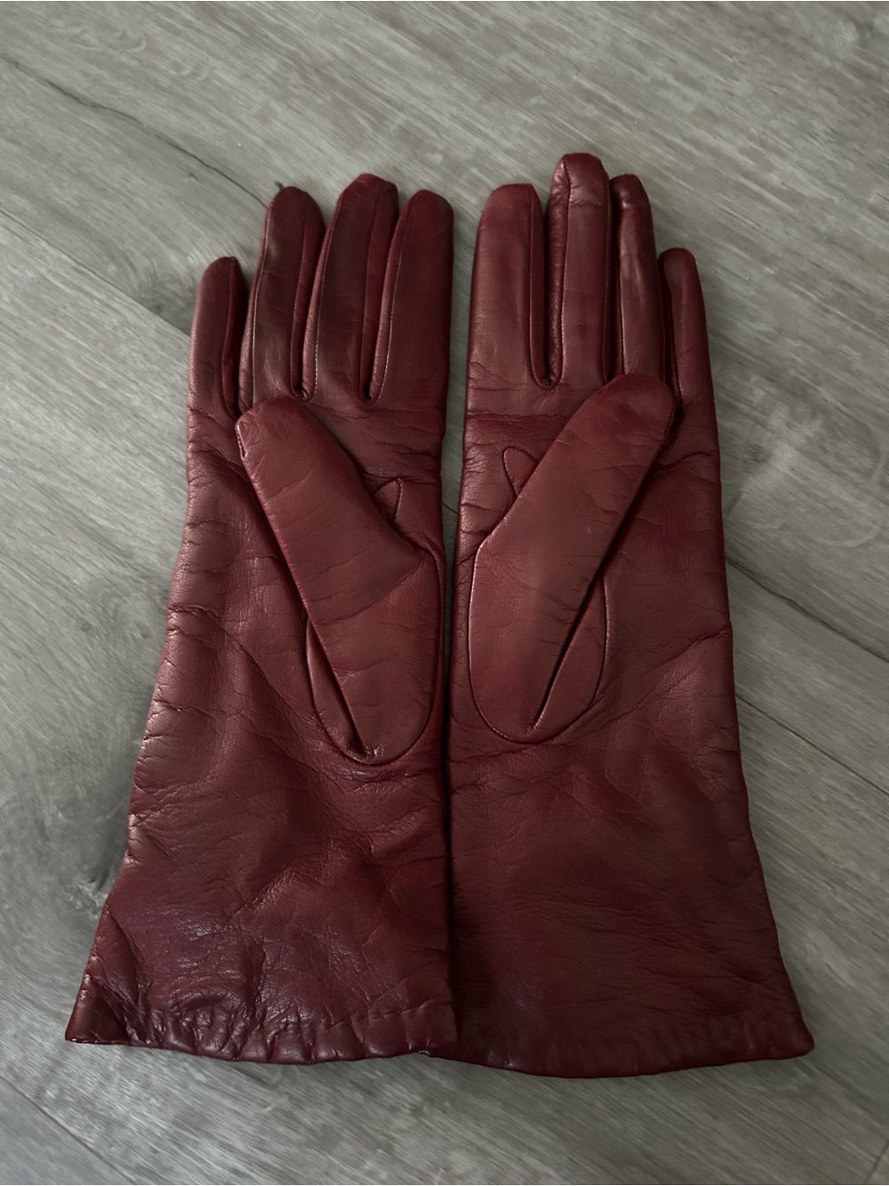 Talbots Women's Burgundy Leather Gloves size 61/2